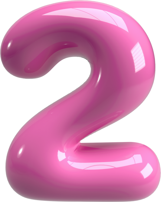 Pink 3D Inflate Number  Two